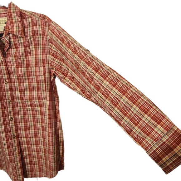 Abercrombie Fitch Co Women's Small Red Cotton Long Sleeve Collar Button Plaid - Picture 5 of 7
